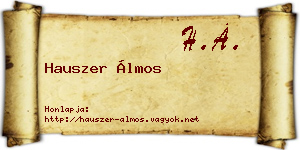 Hauszer Álmos névjegykártya