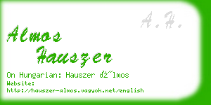 almos hauszer business card